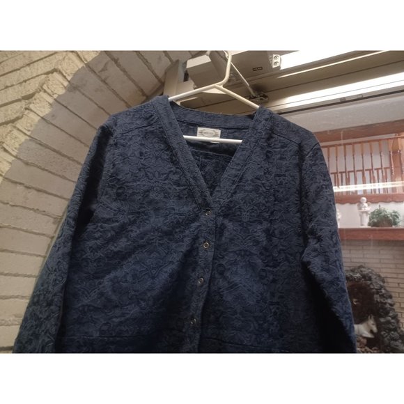 Mia Joy Womans Jumpsuit Lacey Navy Blue Large - Picture 2 of 4